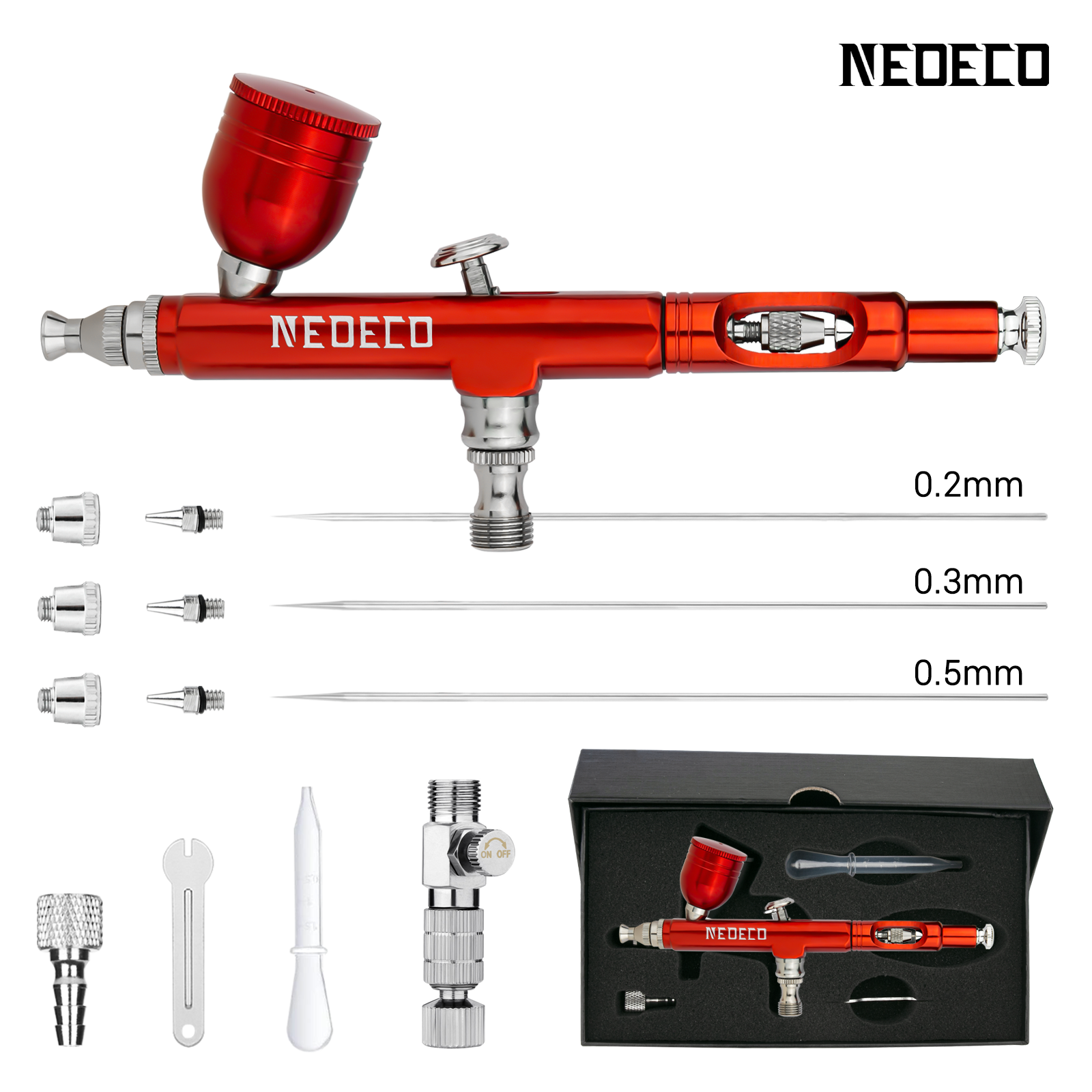 Model Kit Nippers - Neoeco Airbrush Kit, Dual-Action Gravity Air
