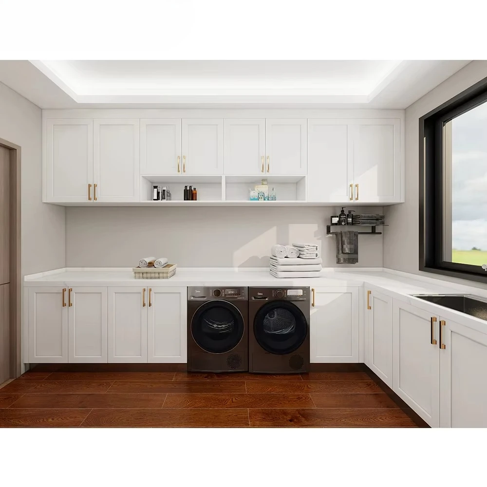 Full set of white cabinets mod - Model Kitchen Set Aluminium avis et prix