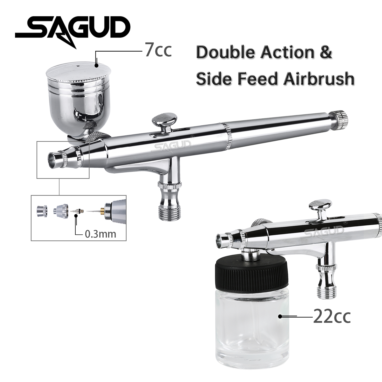 SAGUD 0.3mm Side Feed Airbrush - Model Kit Nippers avis et prix